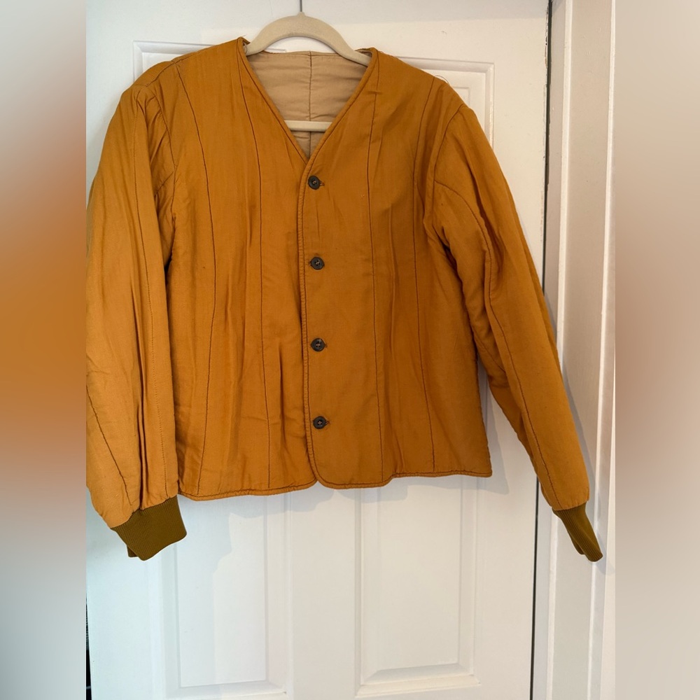 EPIC Antique Mustard Yellow Quilted Work Jacket